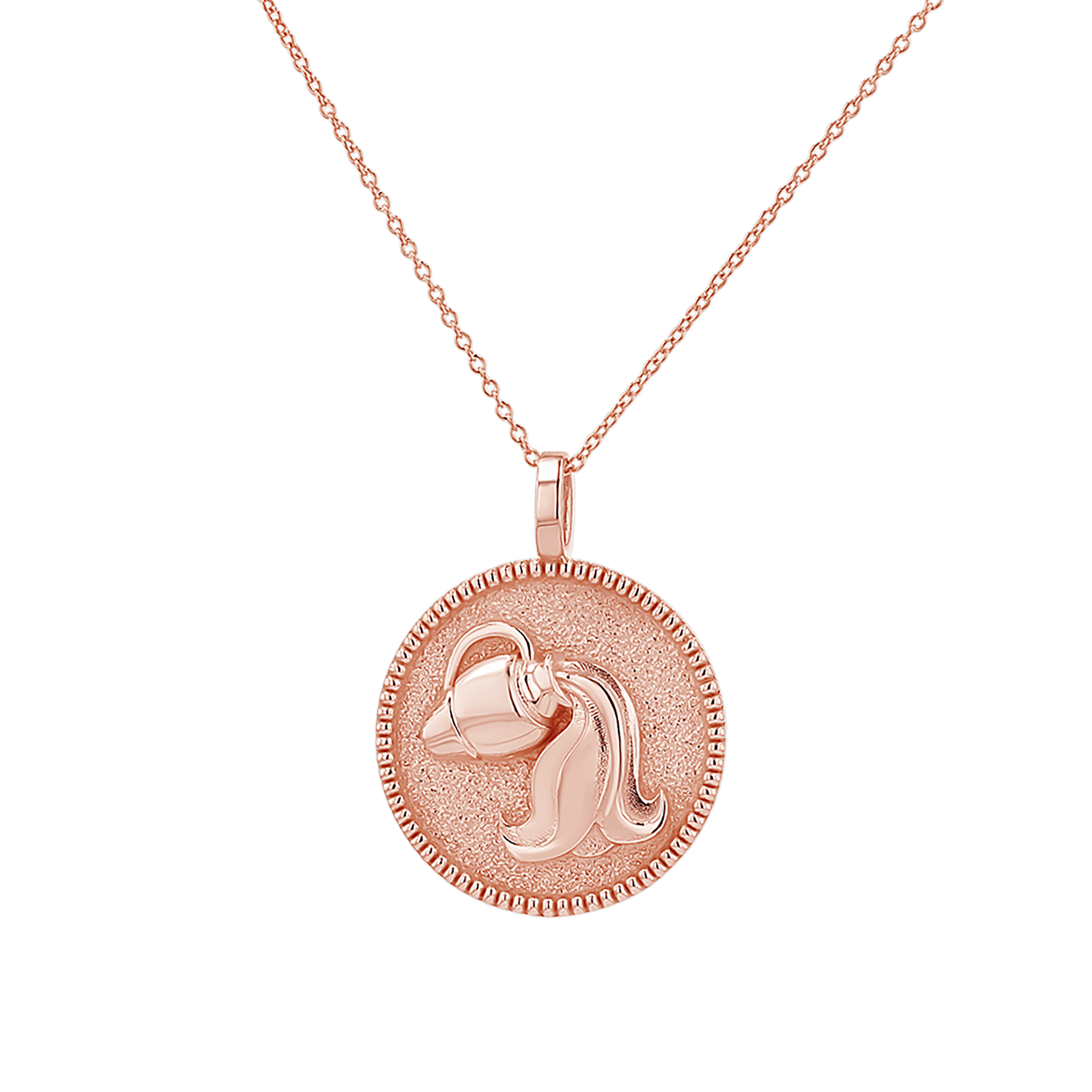 Zodiac Coin Medallion Necklace - Lotus Diamond