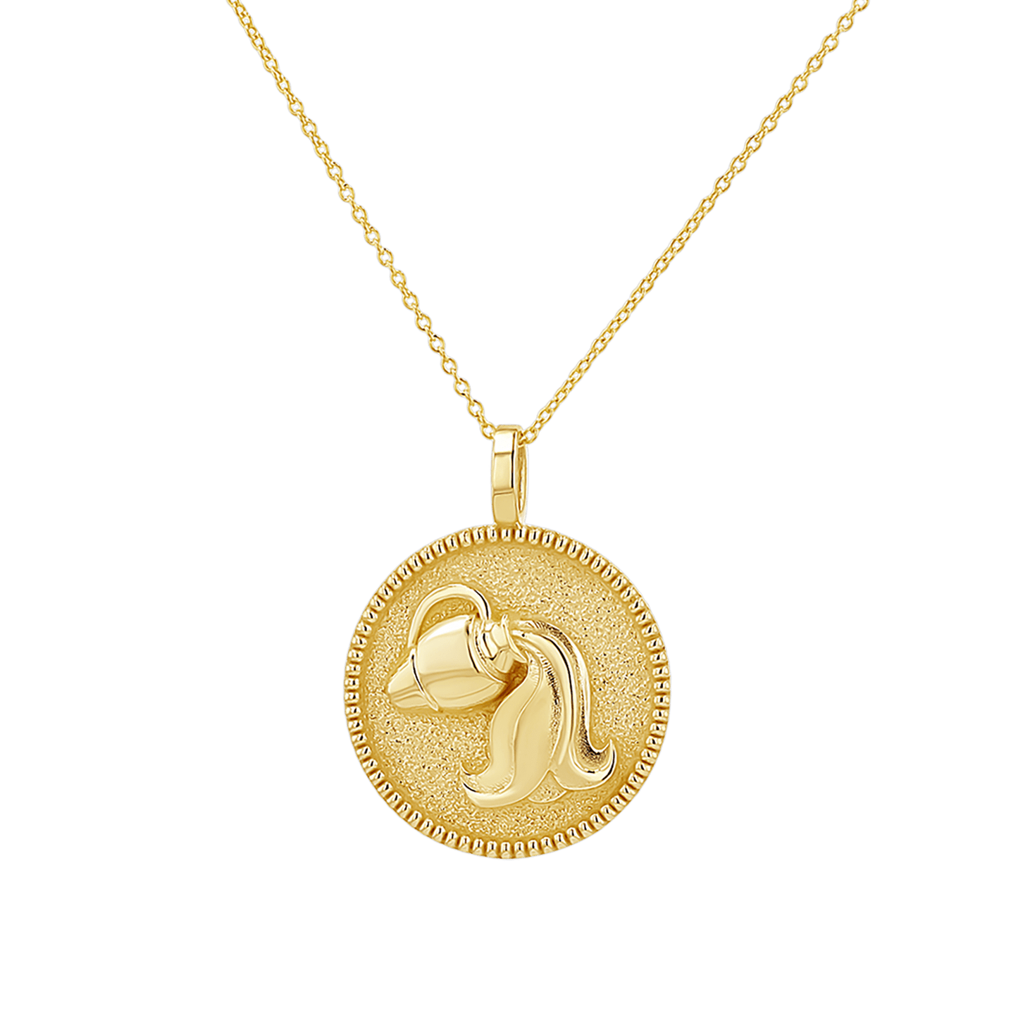Zodiac Coin Medallion Necklace - Lotus Diamond