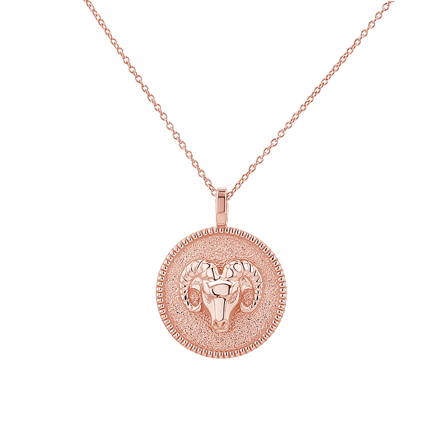 Zodiac Coin Medallion Necklace - Lotus Diamond