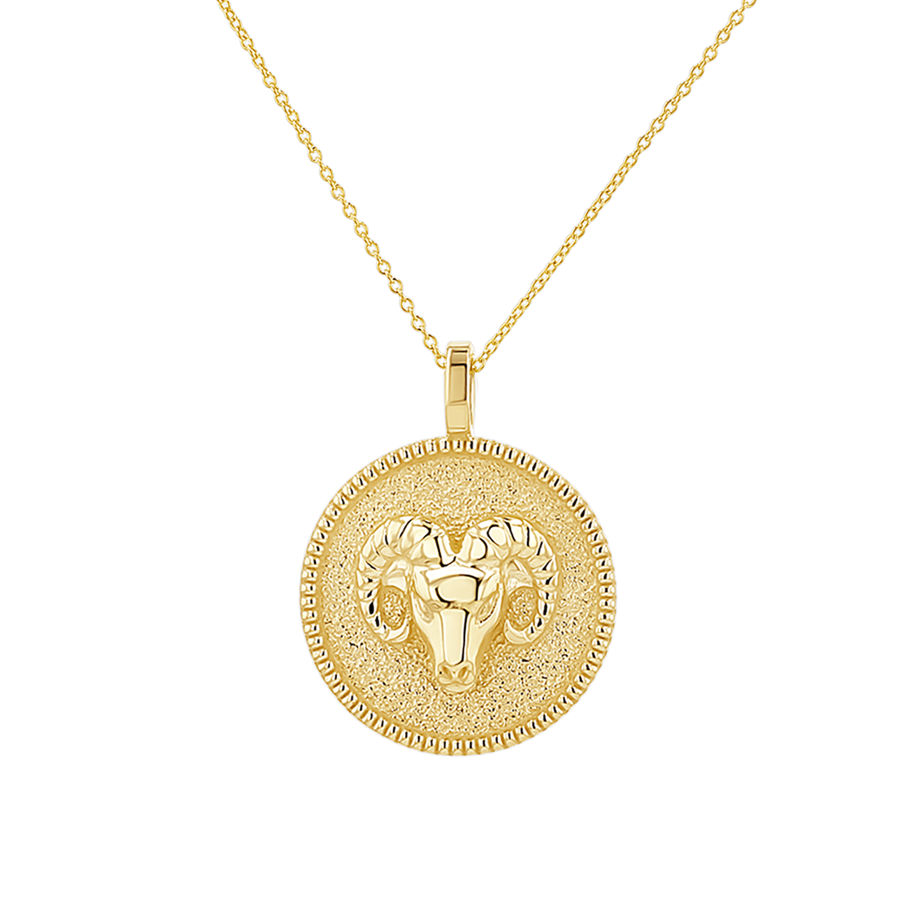 Zodiac Coin Medallion Necklace - Lotus Diamond
