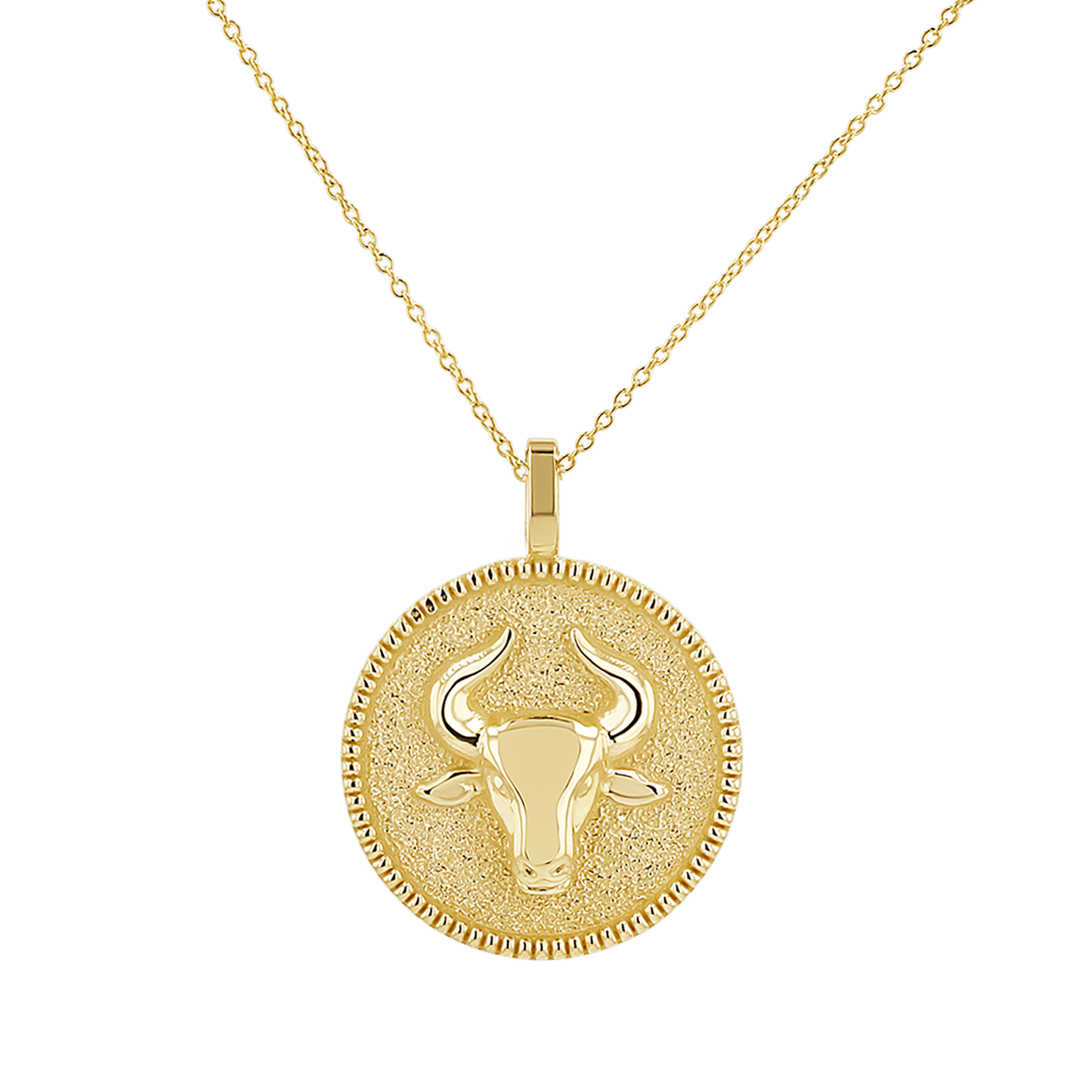 Zodiac Coin Medallion Necklace - Lotus Diamond