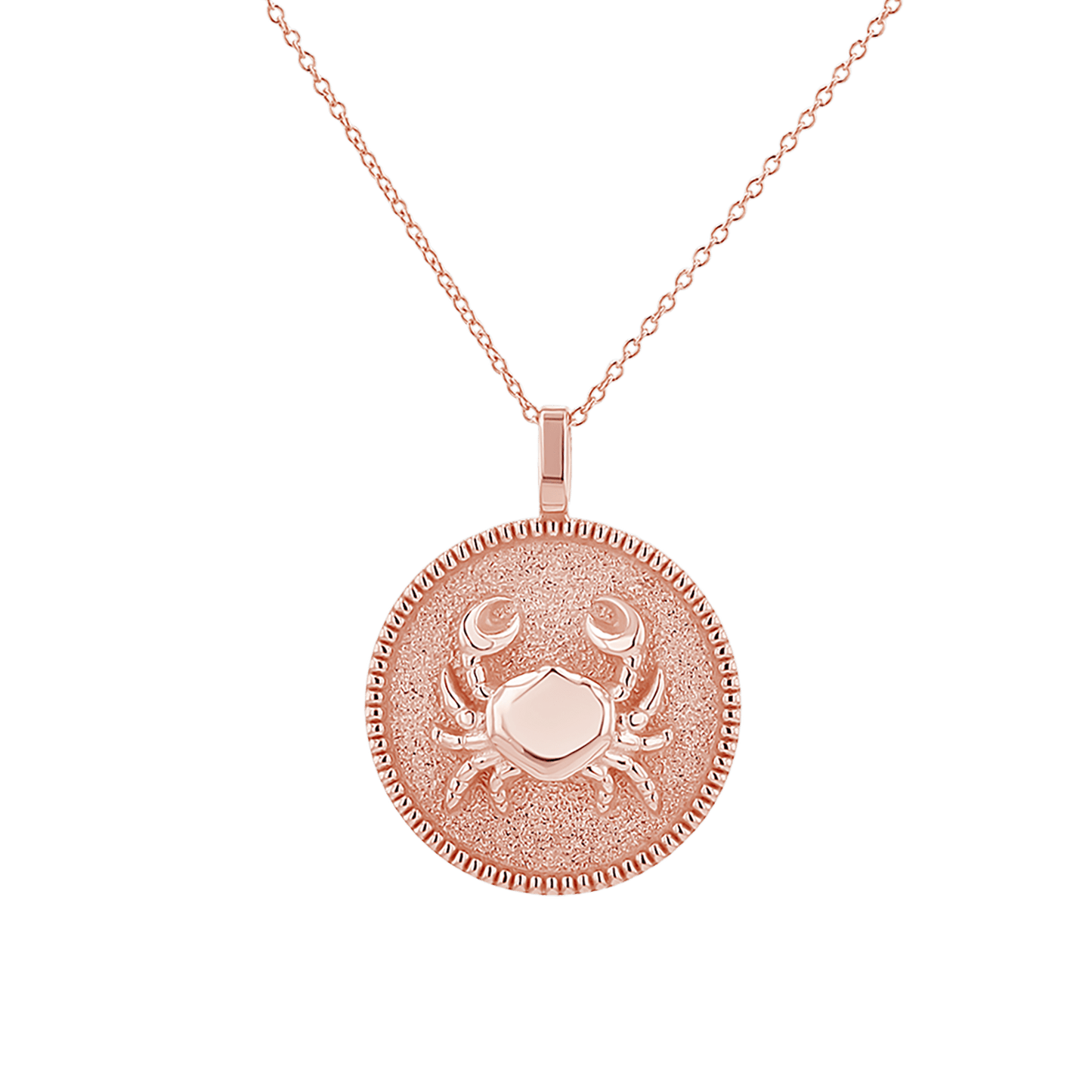 Zodiac Coin Medallion Necklace - Lotus Diamond