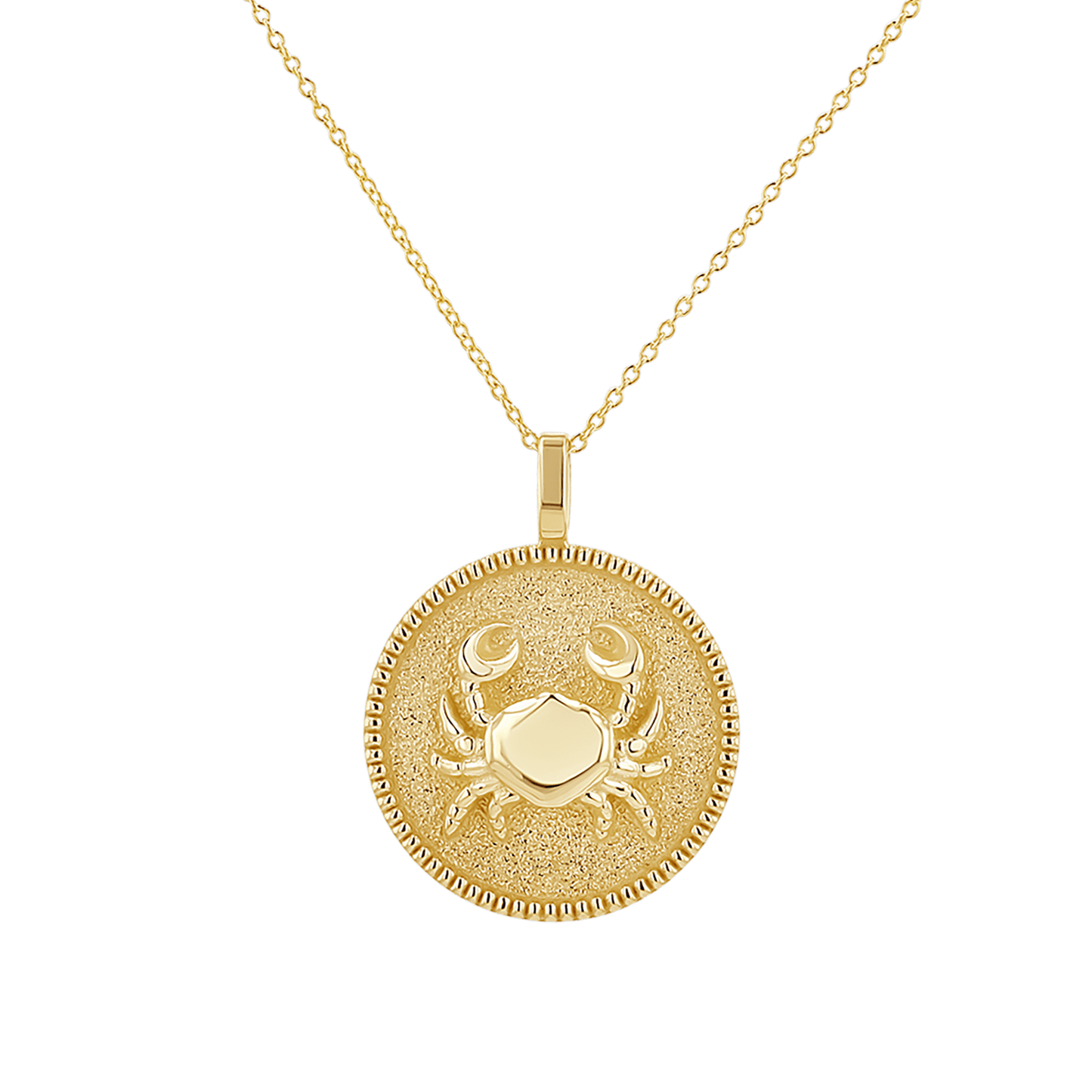 Zodiac Coin Medallion Necklace - Lotus Diamond