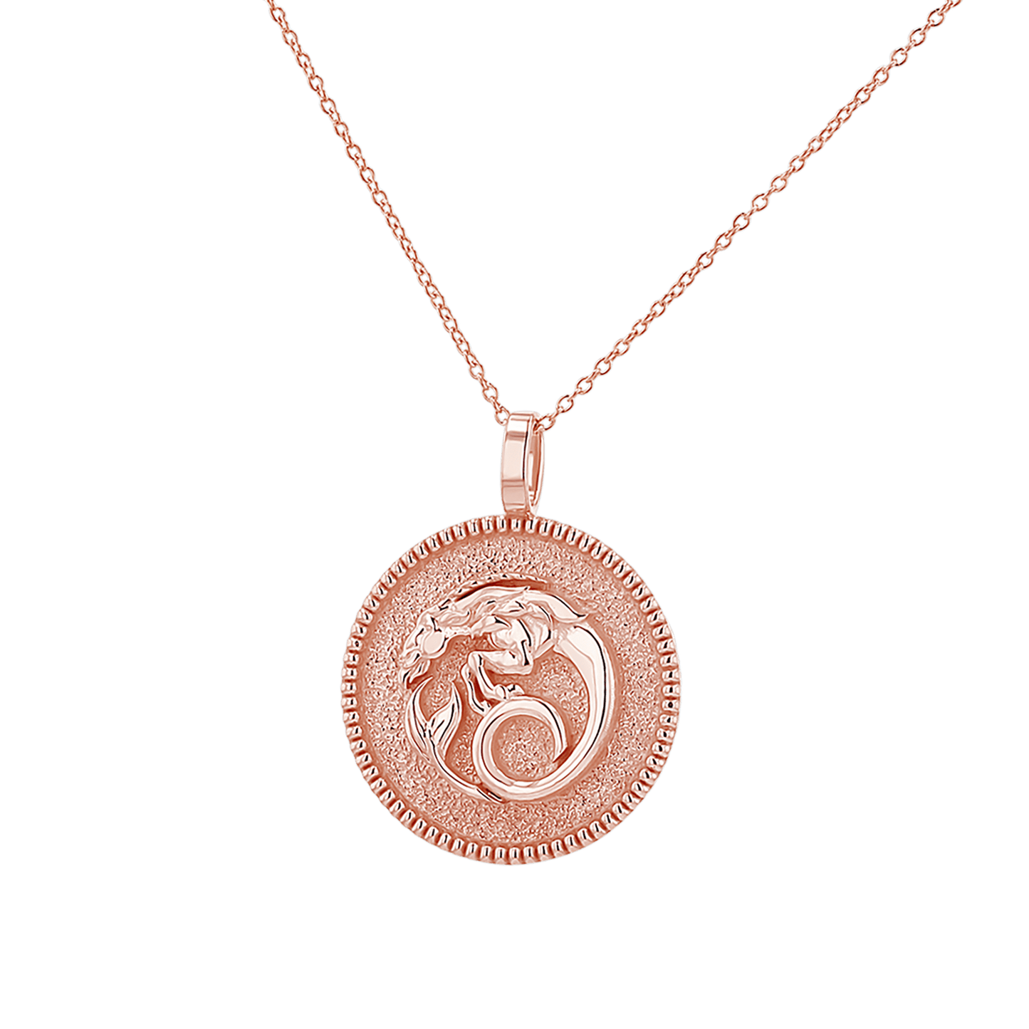 Zodiac Coin Medallion Necklace - Lotus Diamond