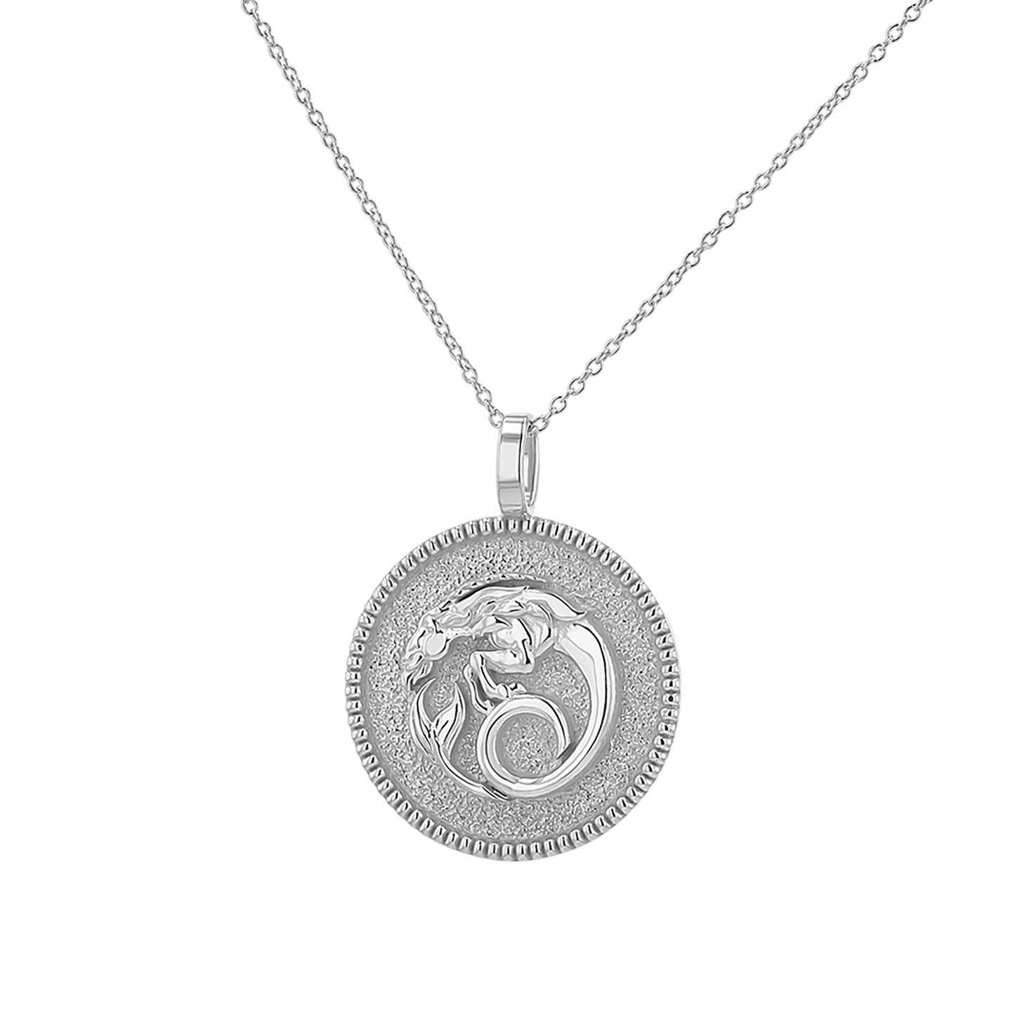 Zodiac Coin Medallion Necklace - Lotus Diamond