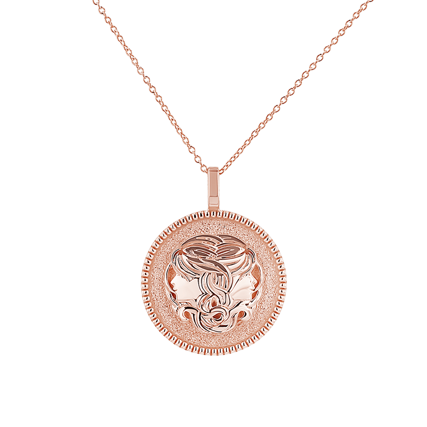 Zodiac Coin Medallion Necklace - Lotus Diamond