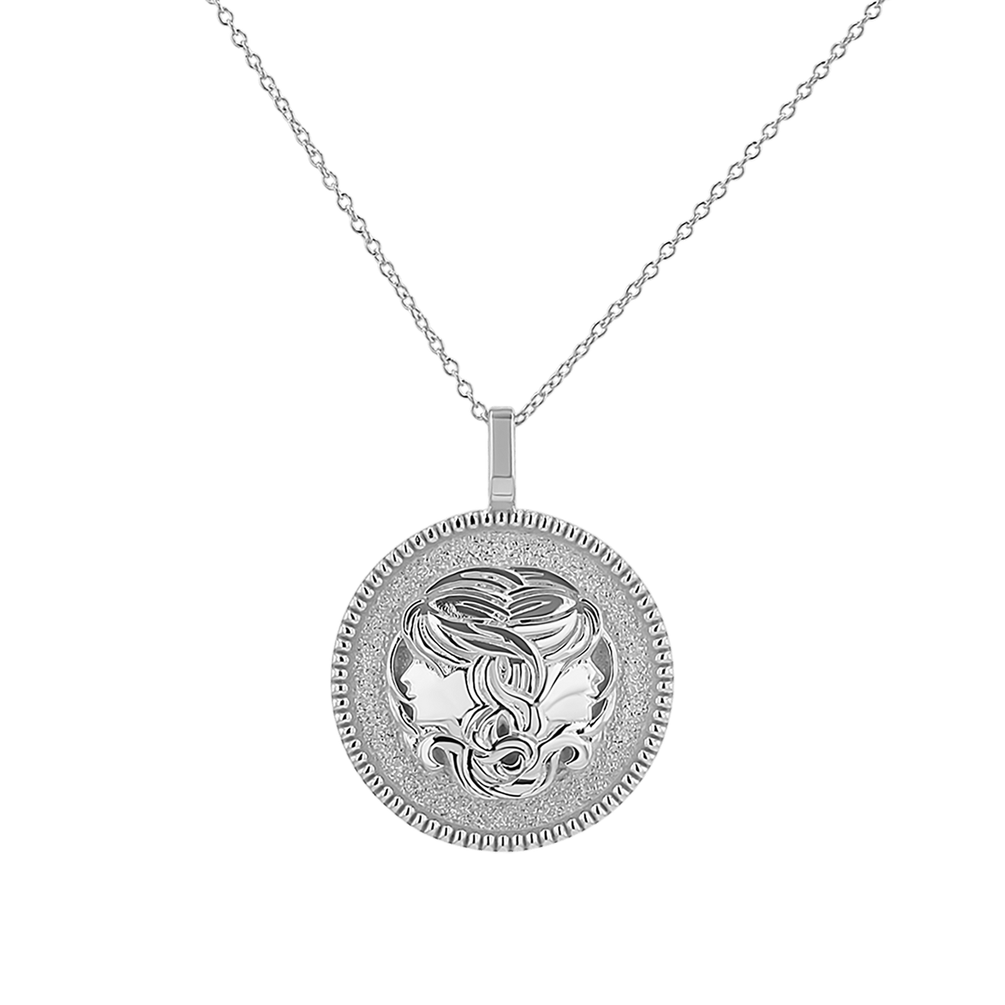 Zodiac Coin Medallion Necklace - Lotus Diamond