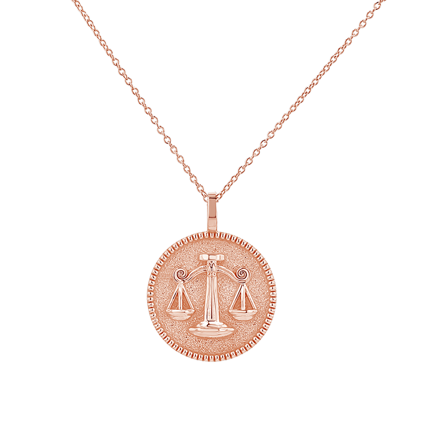 Zodiac Coin Medallion Necklace - Lotus Diamond