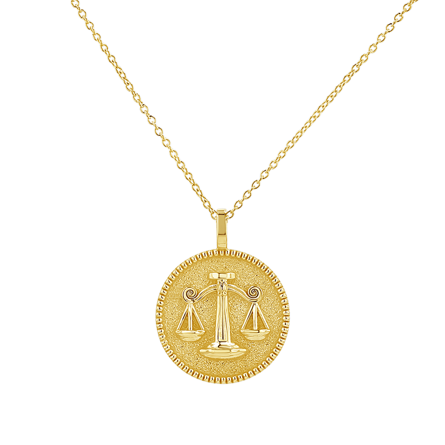 Zodiac Coin Medallion Necklace - Lotus Diamond