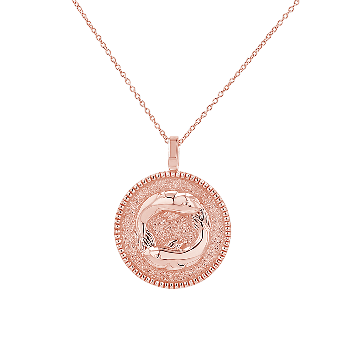 Zodiac Coin Medallion Necklace - Lotus Diamond