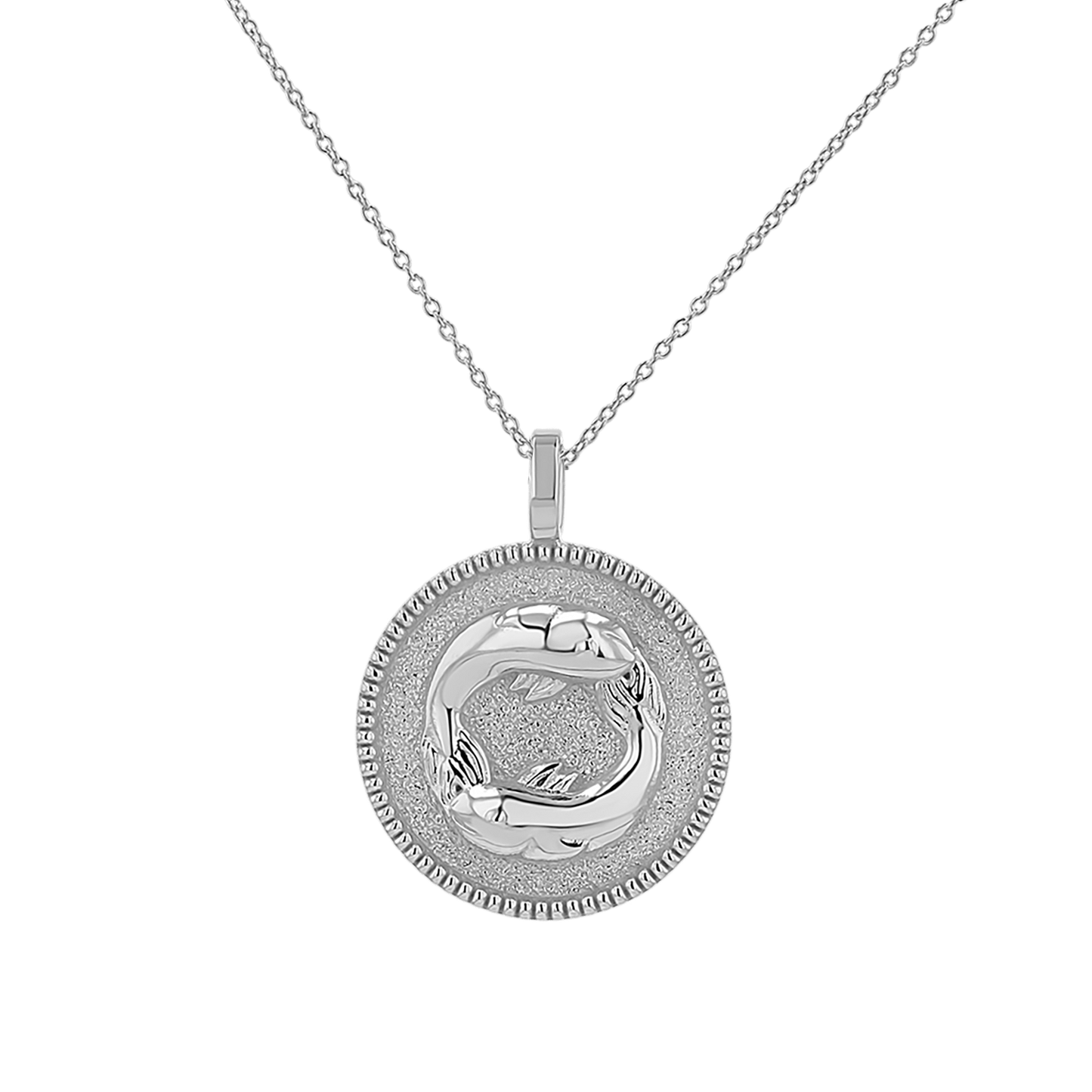 Zodiac Coin Medallion Necklace - Lotus Diamond