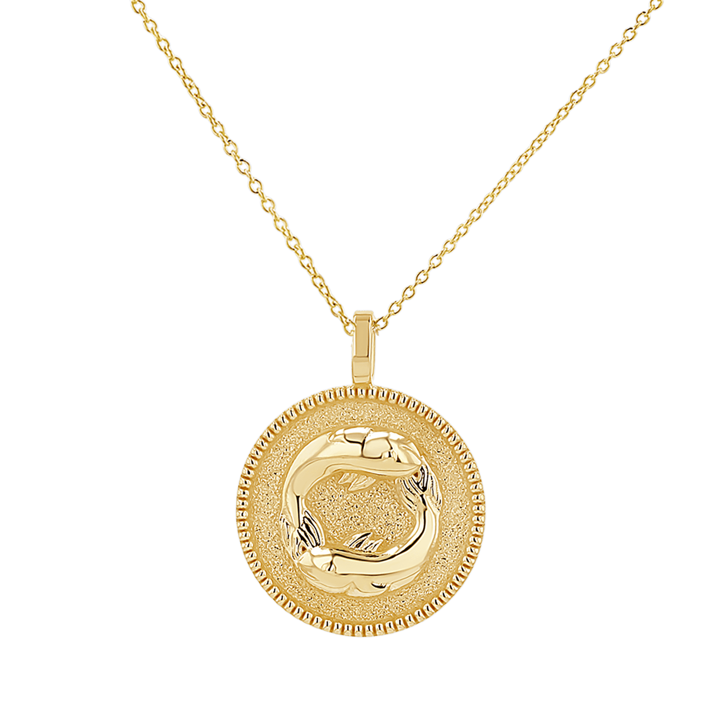 Zodiac Coin Medallion Necklace - Lotus Diamond