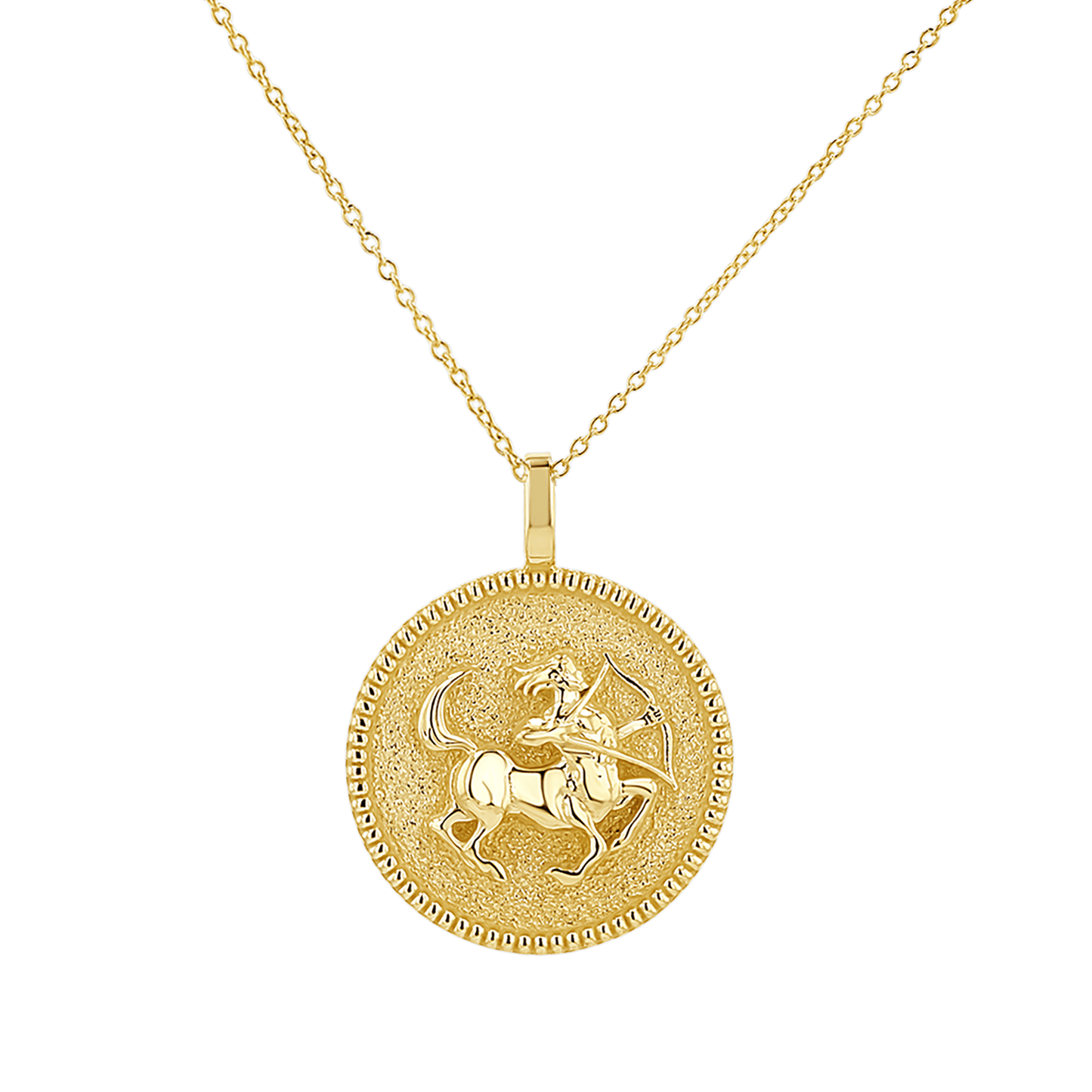 Zodiac Coin Medallion Necklace - Lotus Diamond