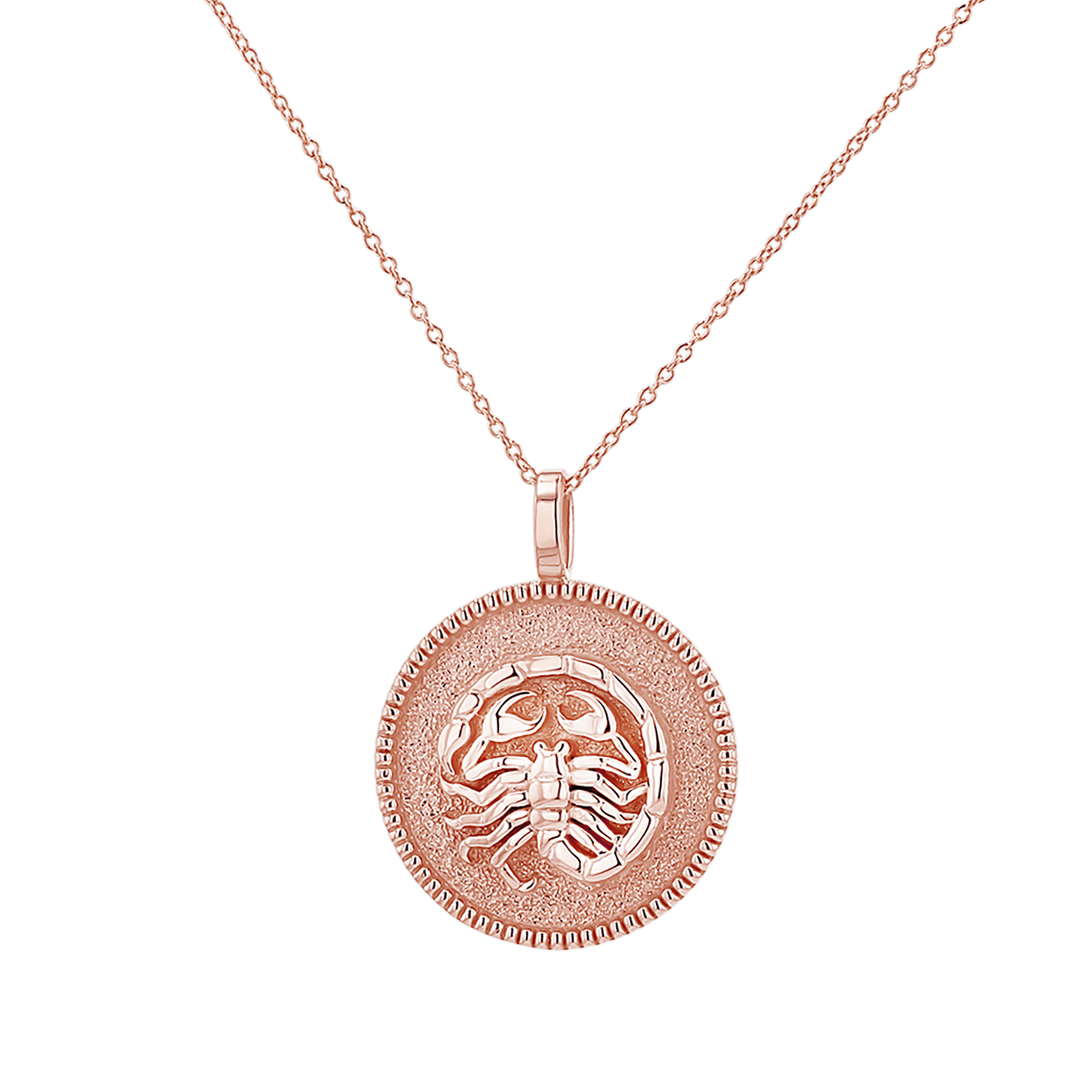 Zodiac Coin Medallion Necklace - Lotus Diamond