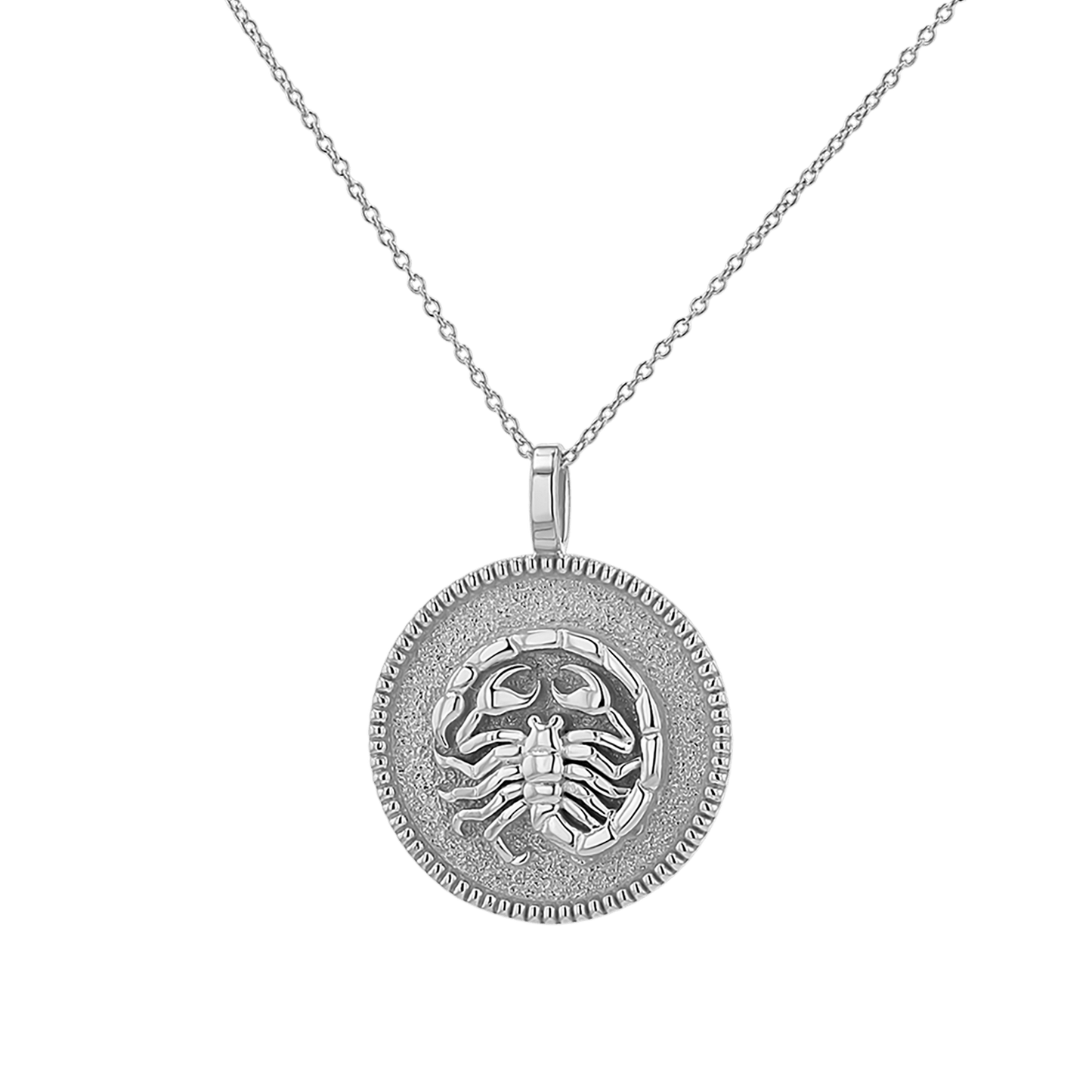Zodiac Coin Medallion Necklace - Lotus Diamond