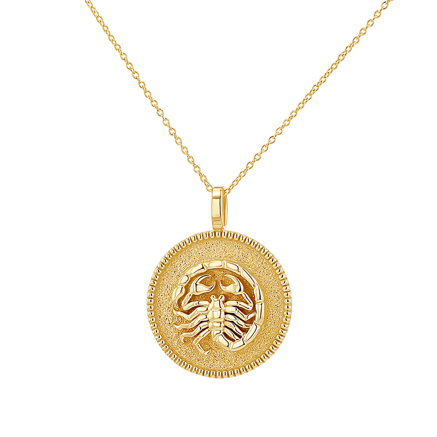 Zodiac Coin Medallion Necklace - Lotus Diamond