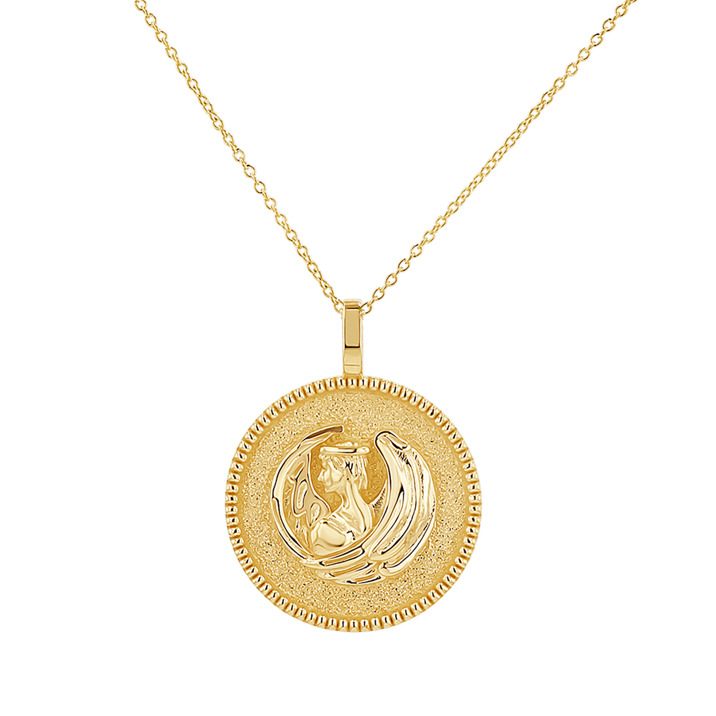 Zodiac Coin Medallion Necklace - Lotus Diamond