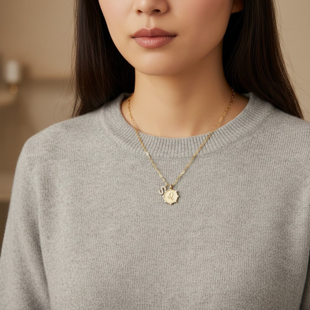 Zodiac Medallion Charm - Lotus Diamond