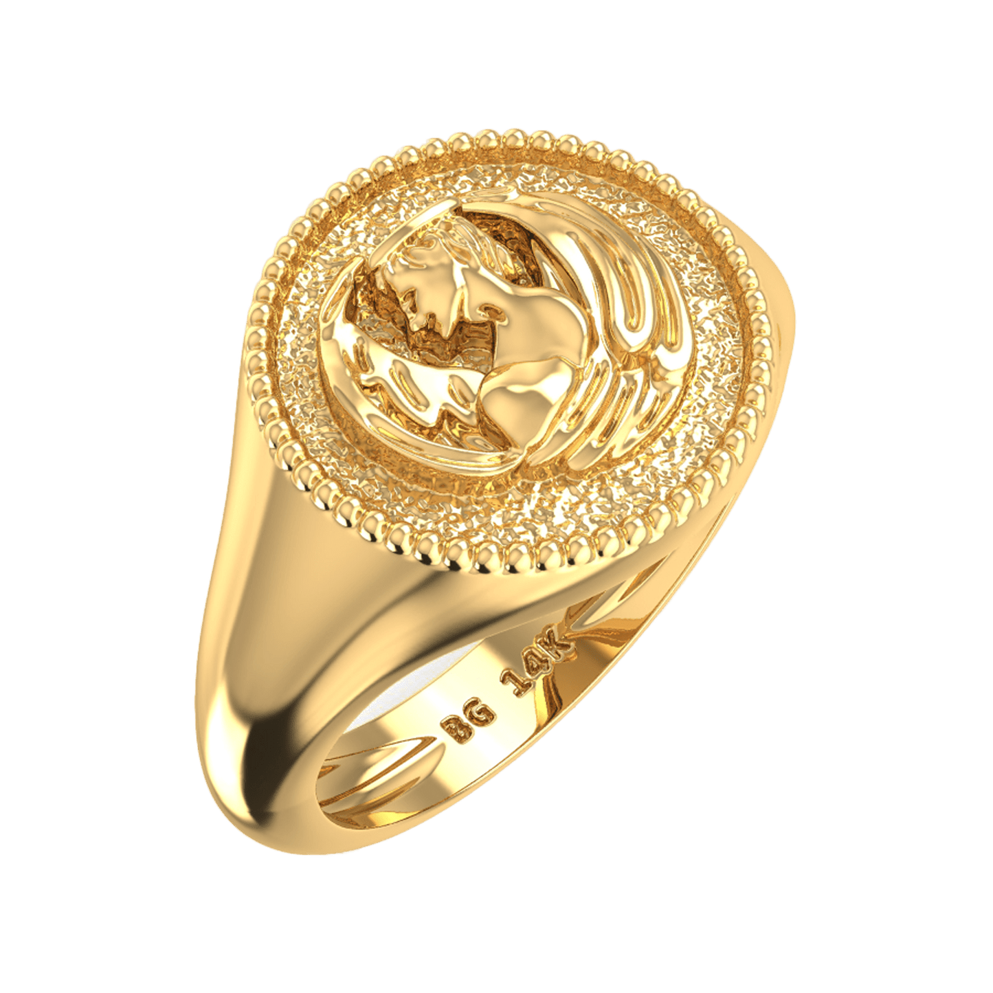 Zodiac Signet Ring - Lotus Diamond