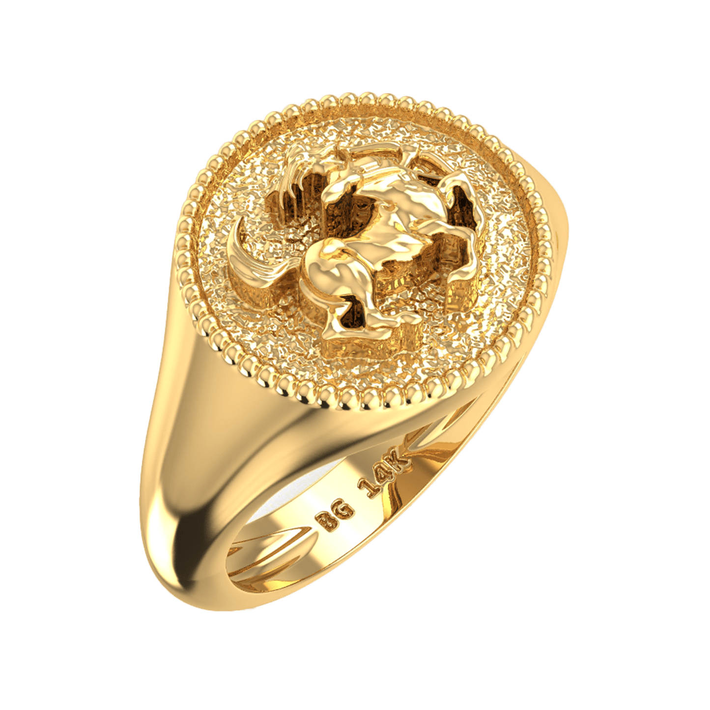 Zodiac Signet Ring - Lotus Diamond