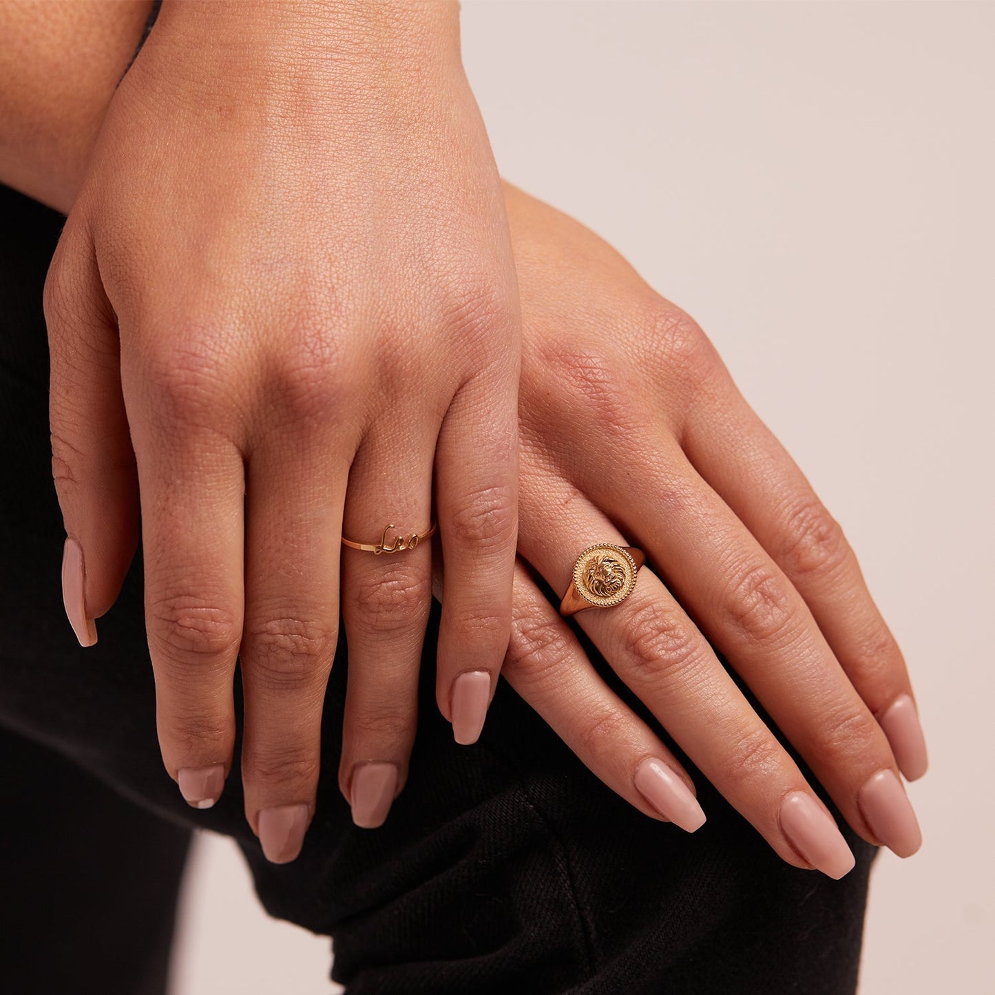 Zodiac Signet Ring - Lotus Diamond