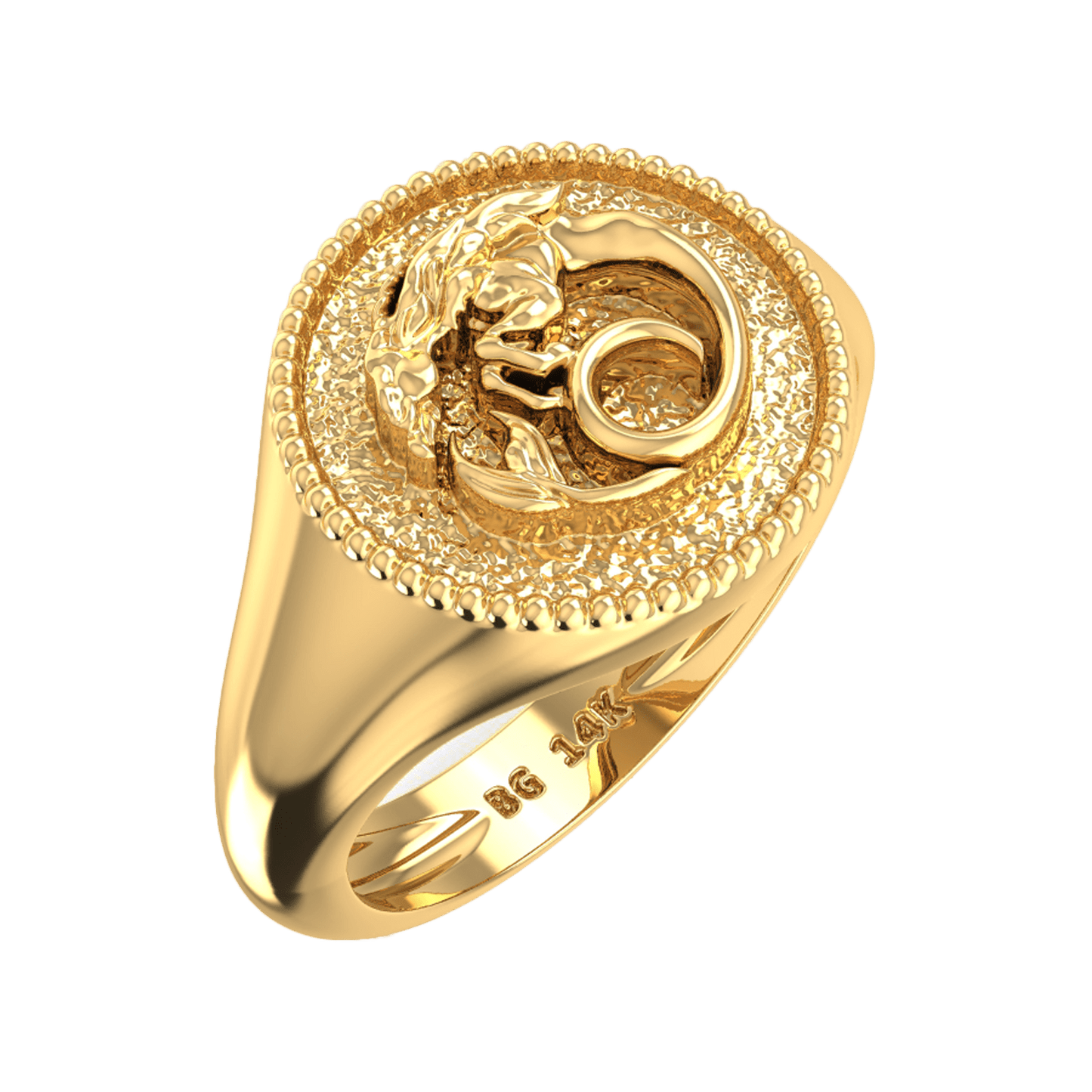 Zodiac Signet Ring - Lotus Diamond