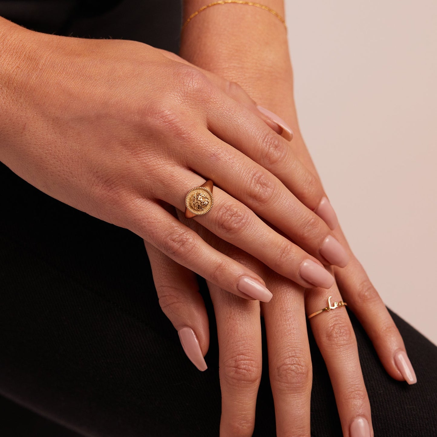 Zodiac Signet Ring - Lotus Diamond