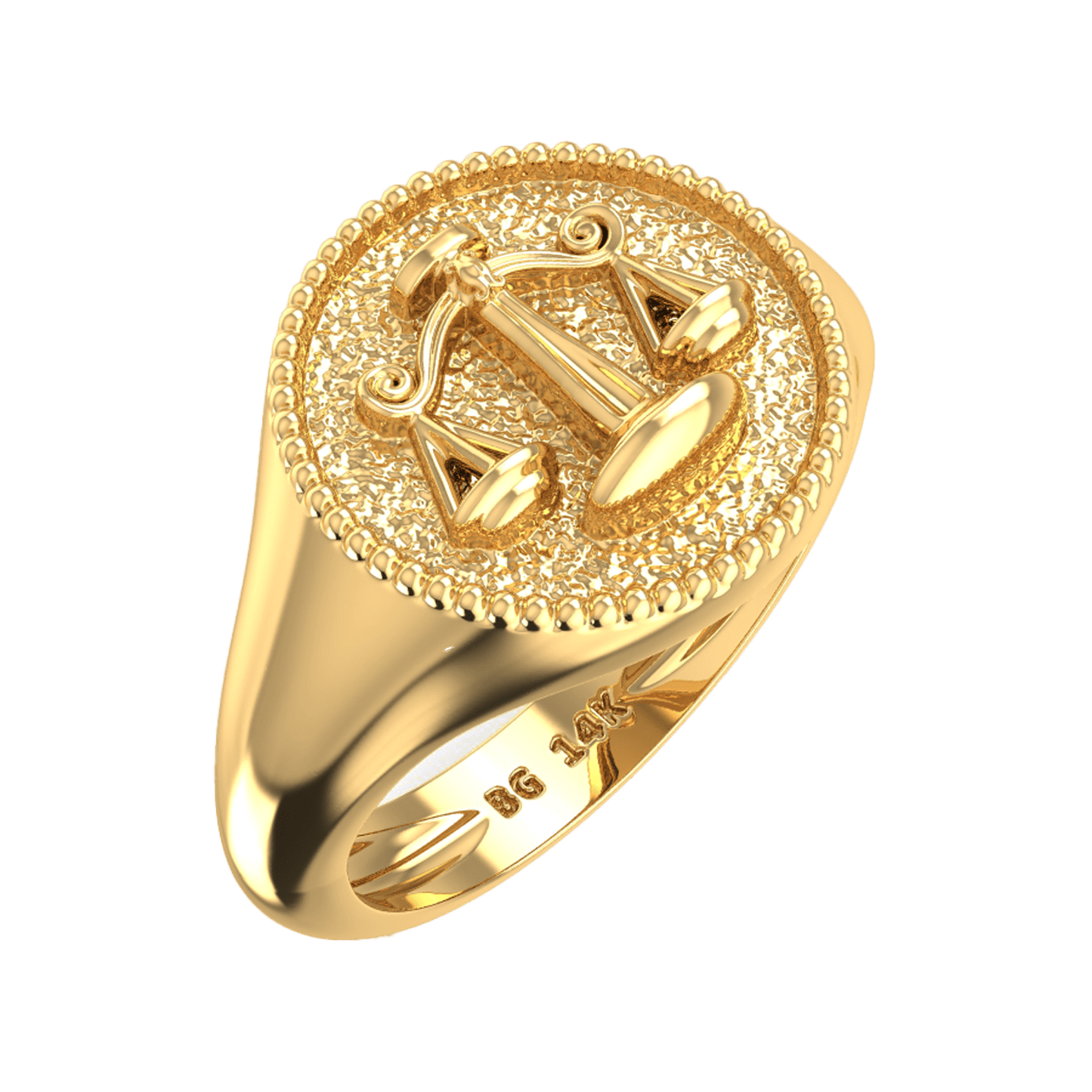 Zodiac Signet Ring - Lotus Diamond