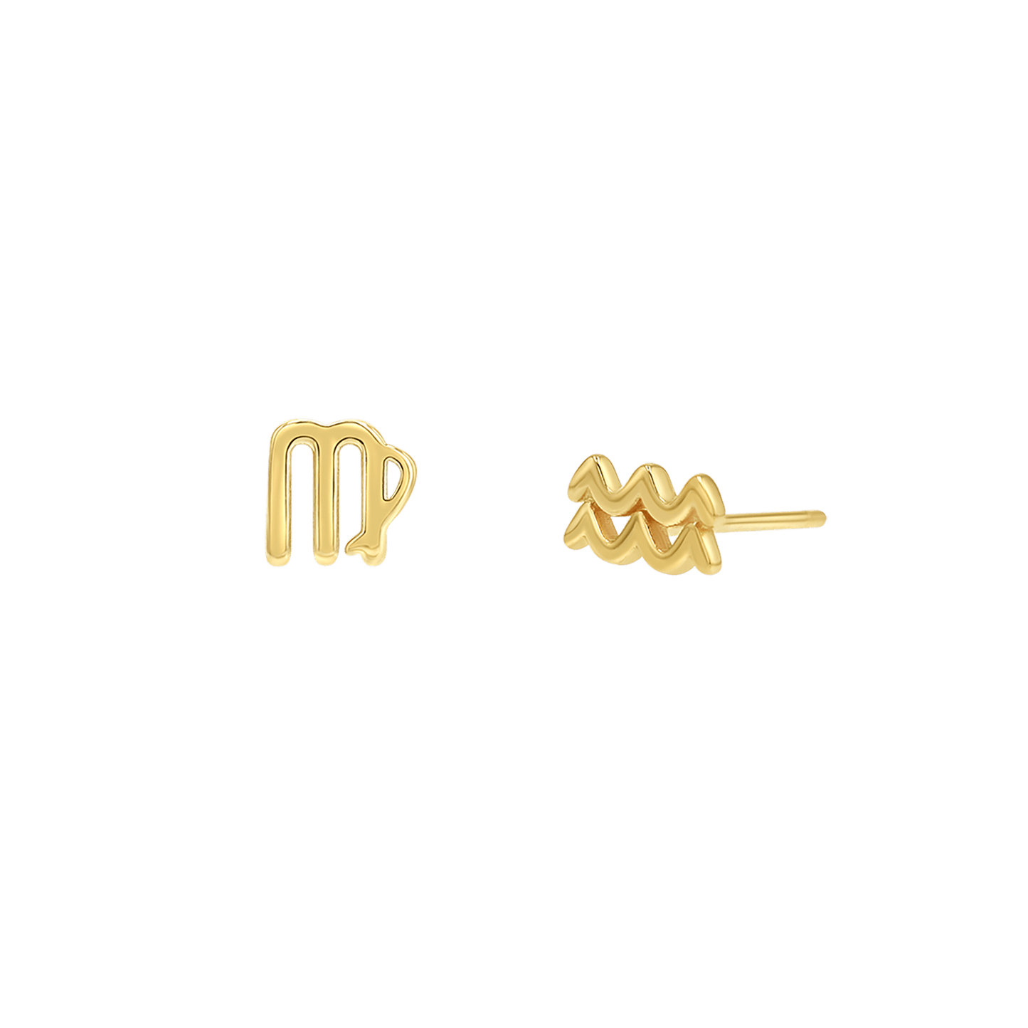 Zodiac Stud Earrings - Lotus Diamond