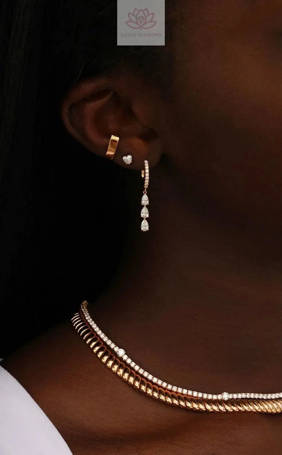 Lab Diamond Earrings - Lotus Diamond