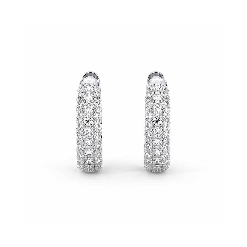 0.50 CTW Lab Grown Diamond Hoop Earrings in 18K Gold - Lotus Diamond