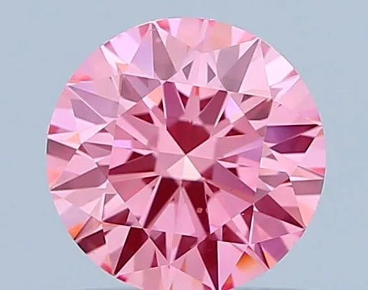 0.80ct Round Lab Grown Diamond (Colour Fancy Vivid Pink, Clarity VS1, Cut ID, IGI Certified) - Lotus Diamond