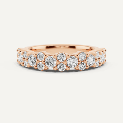 1 1/10 ctw Round Diamond Pave Set Wedding Band - Lotus Diamond