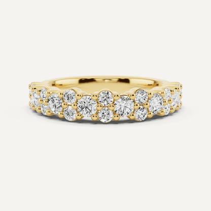 1 1/10 ctw Round Diamond Pave Set Wedding Band - Lotus Diamond