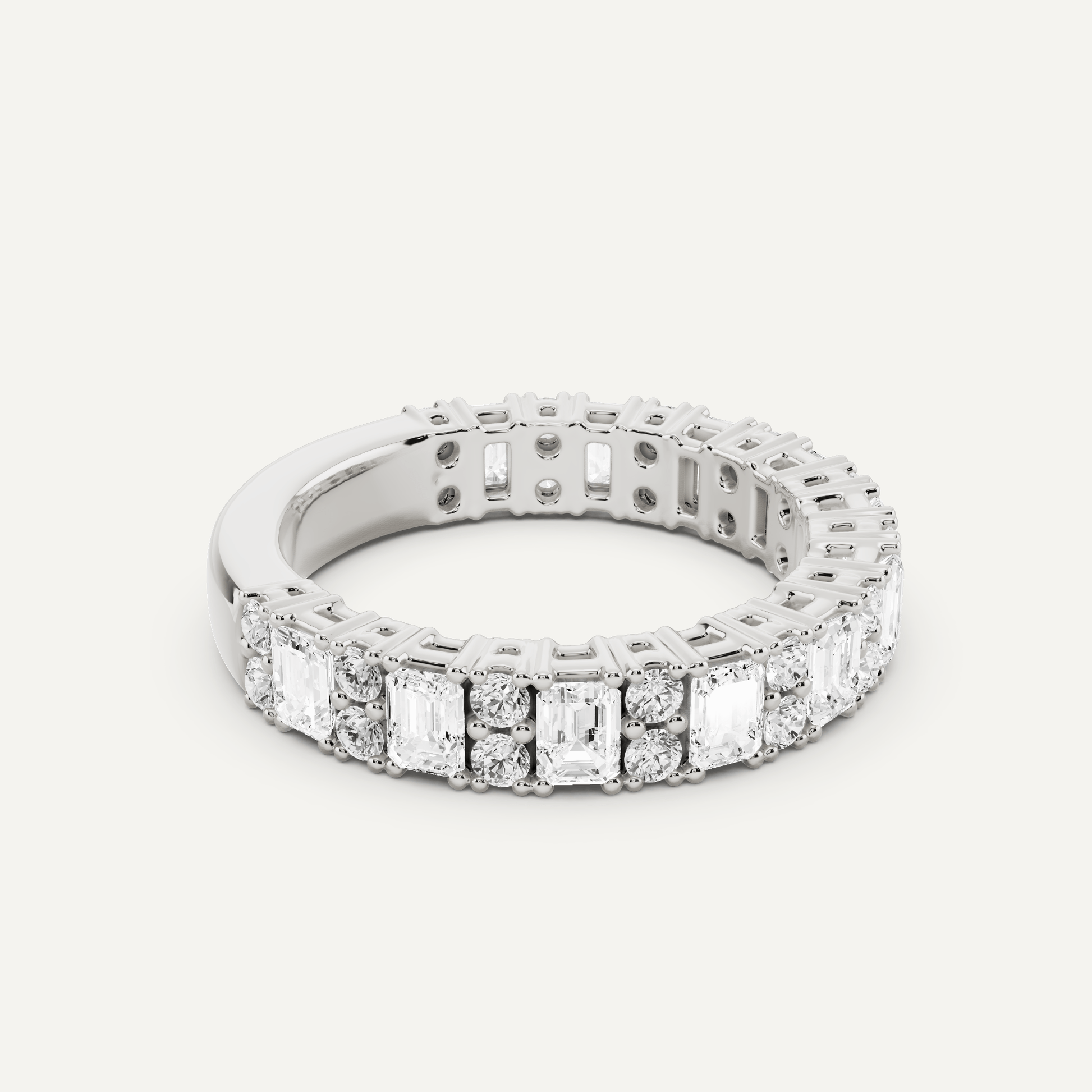 1 1/2 ctw Emerald Diamond Fashion Band - Lotus Diamond