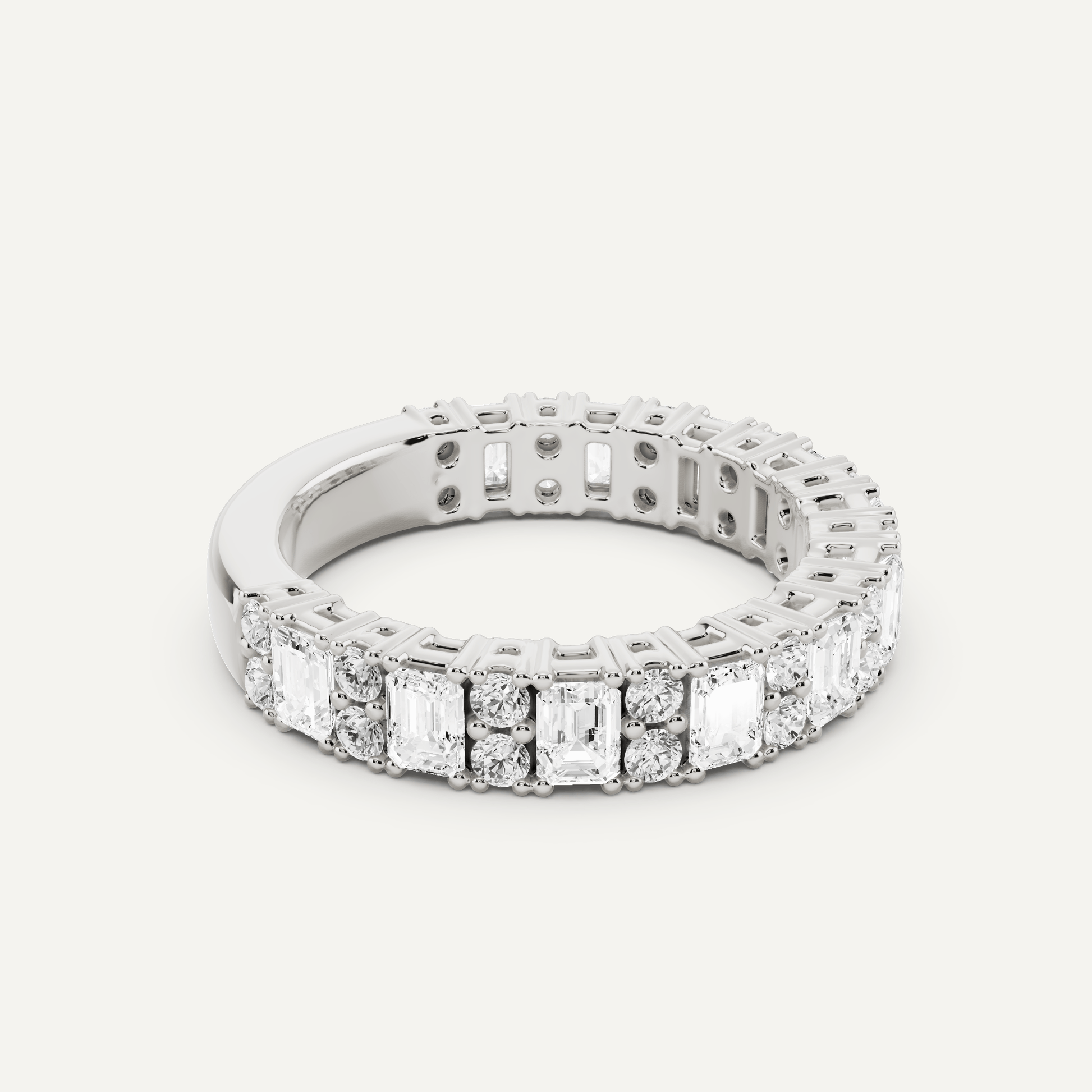 1 1/2 ctw Emerald Diamond Fashion Band - Lotus Diamond
