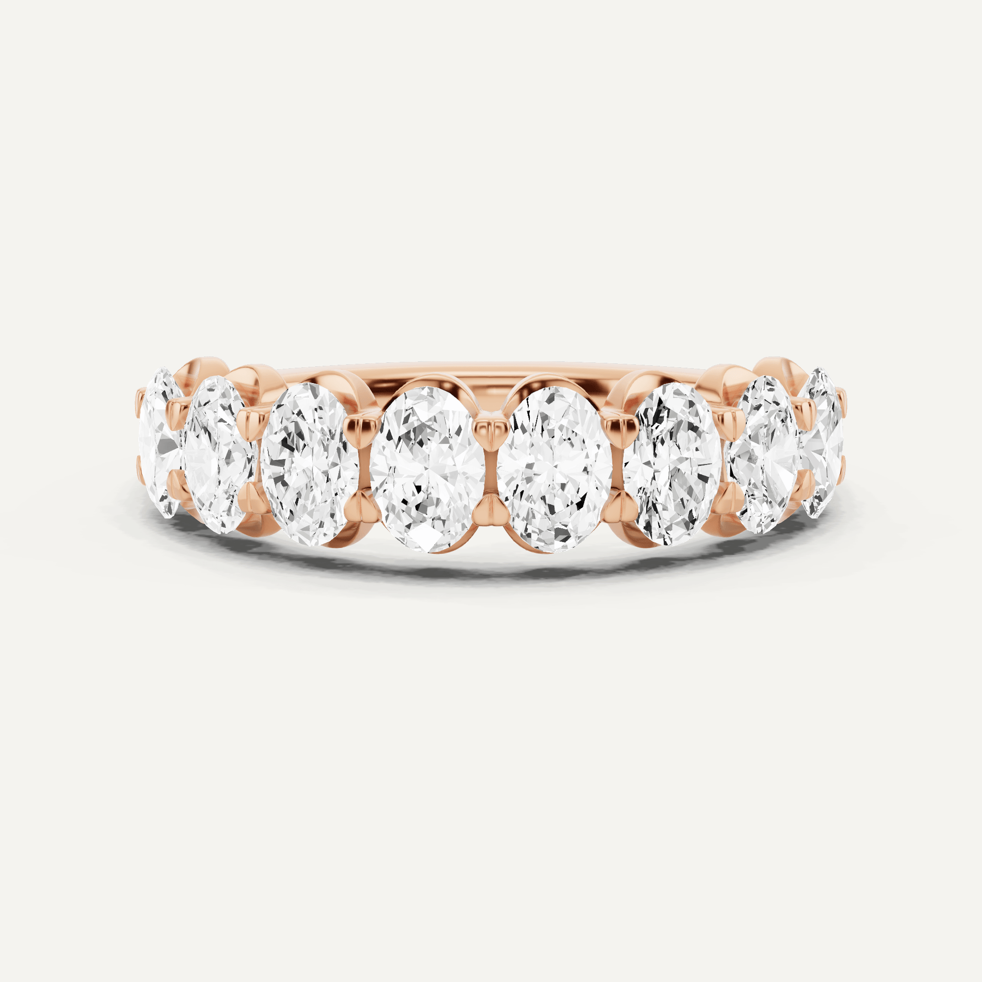 1 1/2 ctw Oval Diamond Prong Set Wedding Band - Lotus Diamond