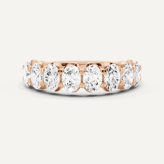 1 1/2 ctw Oval Diamond Prong Set Wedding Band - Lotus Diamond