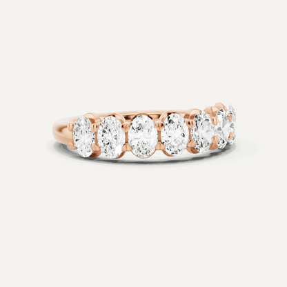 1 1/2 ctw Oval Diamond Prong Set Wedding Band - Lotus Diamond