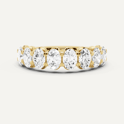 1 1/2 ctw Oval Diamond Prong Set Wedding Band - Lotus Diamond