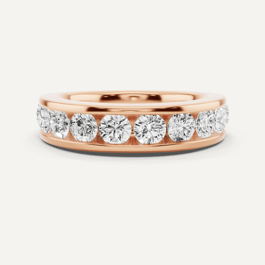 1 1/2 ctw Round Diamond Channel Set Wedding Band - Lotus Diamond