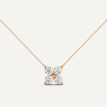 1 1/2 ctw Round Diamond Four Stone Fashion Pendant - Lotus Diamond