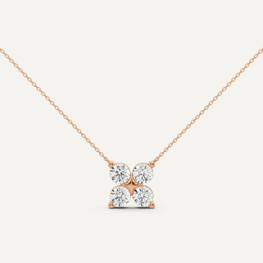 1 1/2 ctw Round Diamond Four Stone Fashion Pendant - Lotus Diamond