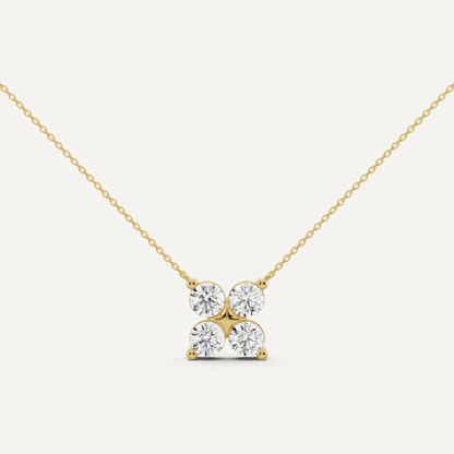 1 1/2 ctw Round Diamond Four Stone Fashion Pendant - Lotus Diamond