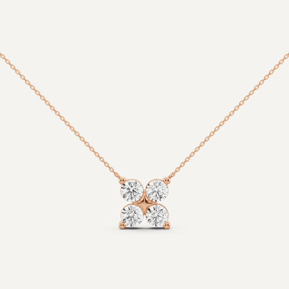 1 1/2 ctw Round Diamond Four Stone Fashion Pendant - Lotus Diamond