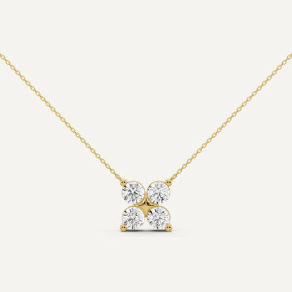 1 1/2 ctw Round Diamond Four Stone Fashion Pendant - Lotus Diamond