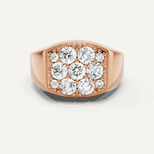 1 1/2 ctw Round Diamond Men's Ring - Lotus Diamond