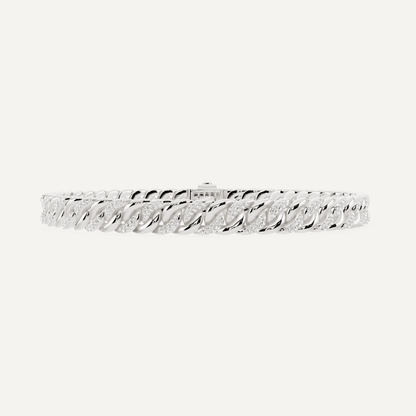 1 1/4 ctw Round Diamond Cuban Link Fashion Bracelet - Lotus Diamond