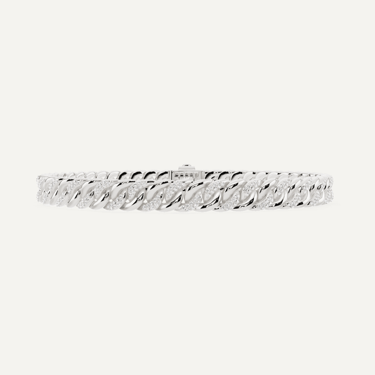 1 1/4 ctw Round Diamond Cuban Link Fashion Bracelet - Lotus Diamond