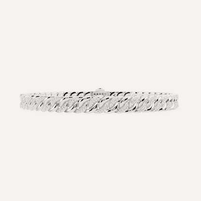 1 1/4 ctw Round Diamond Cuban Link Fashion Bracelet - Lotus Diamond